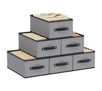 YheenLf Storage Baskets with Handles,Gray Bins, 41×25×16.5cm, 6 Pack