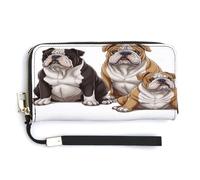 YHEGBFD Leather Purse,English Bulldogs Print Womens Wallet,travel Wallet,wrist Strap Long Purse,leather Zip Around Wallet, style-36, 20.0*10.5cm, Modern