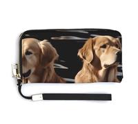 YHEGBFD Leather Purse,Golden Retrievers Print Womens Wallet,travel Wallet,wrist Strap Long Purse,leather Zip Around Wallet, style, 20.0*10.5cm, Modern