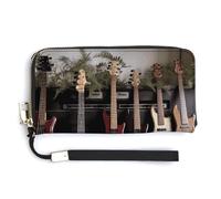 YHEGBFD Leather Purse,Guitar Bass Print Womens Wallet,travel Wallet,wrist Strap Long Purse,leather Zip Around Wallet, style, 20.0*10.5cm, Modern