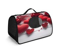 YHEGBFD Pet Handbag,Handmade Red Hearts Fashion Dog Carrier,Small Pet Carrier,pet Carrier Handbags,Travel Pet Handbag for Cat and Samll Dog
