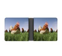 YHEGBFD Slim Wallet for Men,Funny Chicken Grass Print Men Wallet,card Wallet,Men's Bifold Wallets,front Pocket Wallets for Men, style, One Size, Modern