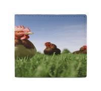 YHEGBFD Slim Wallet for Men,Funny Chicken Grass Print Men Wallet,card Wallet,Men's Bifold Wallets,front Pocket Wallets for Men, style, One Size, Modern