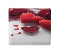 YHEGBFD Slim Wallet for Men,Handmade Red Hearts Print Men Wallet,card Wallet,Men's Bifold Wallets,front Pocket Wallets for Men, style, One Size, Modern