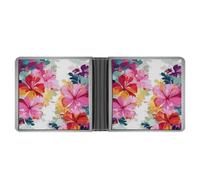 YHEGBFD Slim Wallet for Men,Hawaiian Flower Print Print Men Wallet,card Wallet,Bifold Wallets,front Pocket Wallets for Men, style, One Size, Modern
