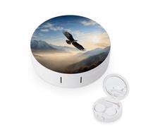YHEGBFD Spectacle Case,Eagle Mountains Contact Lens Case,portable Contact Lens Case,contact Lens Box with Mirror