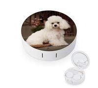 YHEGBFD Spectacle Case,French Poodle Contact Lens Case,portable Contact Lens Case,contact Lens Box with Mirror