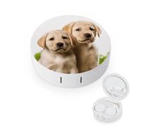 YHEGBFD Spectacle Case,Funny Labrador Puppy Dog Contact Lens Case,portable Contact Lens Case,contact Lens Box with Mirror