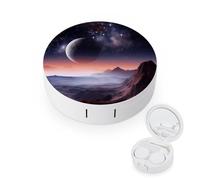 YHEGBFD Spectacle Case,Galaxy Nature Planet Contact Lens Case,portable Contact Lens Case,contact Lens Box with Mirror