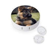 YHEGBFD Spectacle Case,German Shepherd Puppy Contact Lens Case,portable Contact Lens Case,contact Lens Box with Mirror