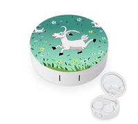YHEGBFD Spectacle Case,Goat Frolic Contact Lens Case,portable Contact Lens Case,contact Lens Box with Mirror