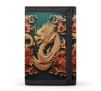 YHEGBFD Wallet,Dragon Chinese Background Trifold Wallet,wallet with Key Ring,blocking Trifold Wallet Sleek And Slim for Men And Women., Dragon chinese background, One Size, Modern