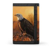 YHEGBFD Wallet,Golden Sunset Bald Eagle Trifold Wallet,wallet with Key Ring,blocking Trifold Wallet Sleek And Slim for Men And Women., Golden Sunset Bald Eagle, One Size, Modern