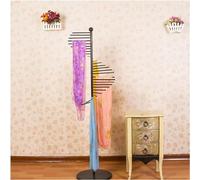 YHEIANJ 150cm HeightFreestanding Metal Scarf Holder Organizer,Spiral Design,Round Base,Space Saving Belt Shawl Hijab Hanger for Clothing Store Commercial Home Display Rack,Style 1
