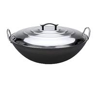 YHEIANJ Cast Iron Wok Pan Large Iron Pan Extra Large Pot Old-Fashioned Thick Cast Iron Pan Canteen Cooking Cooked Iron Pan Oversized Infinite Wok Woks & Stir-Fry Pans,55cm