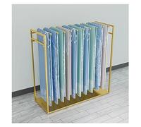 YHEIANJ Commercial Metal Quilt Blanket Display Stand Rack, Large Capacity Floor-standing Quilt Core/Bedding/Towel/Fabric Holder Shelf,Home Textile Store/Retail Store,Gold 150x60x150cm