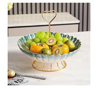 YHEIANJ Light Fruit Bowl, Portable Ceramic Dried Fruit Plate with Pedestal, Nuts Berry Display Stand, Snacks Candy Storage Tray for Home Living Room Decoration/a Tray