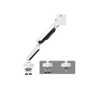 YHEIANJ Monitor Riser for Desk Single Monitor Desk Mount, Heavy Duty Monitor Arm for 17-49 inch Screens up to 33lbs, Fully Adjustable Ultrawide Single Monitor Mount, VESA 75/100m,White