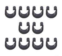 Yhenlovtt 10pcs for Bike C-type Buckles Plastic Cable Clamps for Brake Hoses and Shift Cables 12x11.5x6mm Black Cable Management Snap Fasteners for Bic
