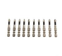 Yhenlovtt 10Pcs High-Magnetic Screwdriver Drill Bit Set, Alloy Steel Anti-Slip PH2 1/4 Hex Shank Long Drill Bits for Strong High-Strength Screw-Driving 50-150mm HRC62 Wear-Resistant(50mm)