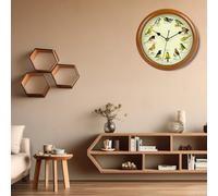 Yhenlovtt 13 Inch Singing Bird Wall Clock with Hourly Chimes of 12 British Songbirds, Resin Decorative Alarm Clock for Home Office Living Room, Battery Oper(COPPER 13 INCHES)