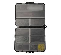 Yhenlovtt 173pcs Carp Fishing Tackle Box Kit with Rigs, Swivel Snaps and Helicopter Rig, Double-Sided 12 Compartment Organizer for Herring Bream Grass Carp Crucian Croaker and More