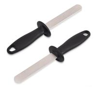 Yhenlovtt 2pc Diamond Files Double Sided with 400 and 1000 Grit Abrasive Surfaces for Blades, Chisels, Scissors, and Planers Sharpening, Ergonomic Handle for Easy Grip