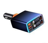 Yhenlovtt 4-in-1 Retractable Car Charger with Starlight LED, Fast USB Charger for Most Cars, 80CM Cable, 12-24V DC Voltage, ABS+PC+Aluminum Alloy Construction(BLUE)