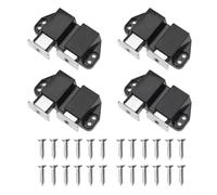 Yhenlovtt 4 Pack Magnetic Push to Open Latch for Cabinet Doors Drawers Closets Wardrobes, Touch Pressure Catch with Strike Plates and Screws, 68x35x16mm, Black