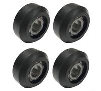 Yhenlovtt 4pcs Rowing Machine Seat Wheels with Bearings - High Strength Plastic Pulley Replacement for Fitness Equipment - 31.5mm Black