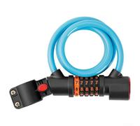 Yhenlovtt 5-digit Combination for Bike Lock with Built-in Led for Night for Lock Cycling Safety Light Steel Cable Anti-theft Password 12mm Tail Mount (BLUE)