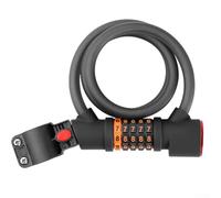 Yhenlovtt 5-Digit Combination For Bike Lock with Built-in LED Tail Light for Night Cycling Safety, 12mm Steel Cable Anti-Theft Password Lock for Mount(BLUE)