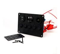 Yhenlovtt 5 Gang 12V 24V Toggle Switch Panel with Inline Fuse Box, Dual USB Charger and LED Indicators for Car, Truck, Boat, Camper and Car