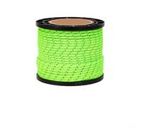 Yhenlovtt 50m 4mm Thick Reflective Rope for Outdoor Camping - Weather-Resistant Polyester & PP Cord with High Visibility Fluorescent Green/Orange, 500 lb, Compact 12cm x 10cm (Fluorescent Green)