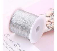 Yhenlovtt 50m Fishing Rod Guide Winding Thread Rod Building Line Wire Polyester Fiber Ring(SILVER)