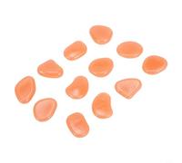 Yhenlovtt 50pc Glow in Dark Pebbles Luminous Garden Stones for Outdoor Walkway Aquarium Fish Tank Plus Plant Decor Solar Powered Long Lasting (ORANGE)