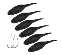 Yhenlovtt 6pcs 10cm Swimbait Long Tailed Tadpole Soft Bait Sinking Floating Wobblers Fishing Lures with Fishing Hooks for Freshwater and Saltw(PINK)