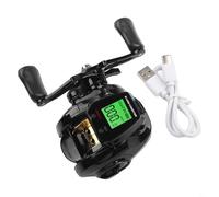 Yhenlovtt 7.2:1 Gear Ratio Digital Baitcasting Fishing Reel with Fish Bite Alarm and Depth Positioning Counter, Magnetic Brake System and(ORANGE RIGHT)