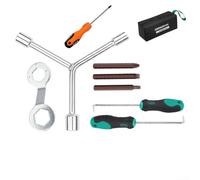 Yhenlovtt 7-Piece Washing Machine Repair Tool Set with Retractors, 36-38mm Disassembly Wrench, 8-10-12mm Three-Prong Socket, H5/PH3/Slotted Bits, and Storage Bag for Maintenance and Cleaning(B)