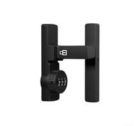 Yhenlovtt 90 Degree Barn Entry Latch for Door Alloy Interior Doors and Sliding Door Lock with Luminous Blueprint Zinc Keyless Construction Punch (BLACK)