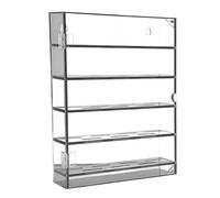 Yhenlovtt Acrylic Commemorative Coin Display Box - Transparent Collectible Badge Storage Case 205 X 300 X 55 Mm Wall-mountable for 35 Round Badges up for 48mm(GRAY)