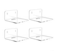 Yhenlovtt Acrylic Wall-Mounted Display Shelf, Clear Space-Saving Design, 4 Pcs Small Sturdy Racks For Figures, Plants, Photos, Spices, Cameras, Speakers