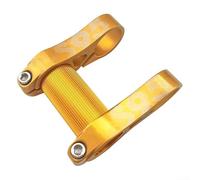 Yhenlovtt Adjustable Bike Stem, CNC Aluminum Alloy, 25.4mm Folding Handlebar Riser, Ultra-Light 95g for Commuting and Mountain Biking(Gold)