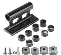 Yhenlovtt Aluminum Alloy Bike Front Fork Block 20x110mm with Adapter for Car Roof Rack Cross for Bars, Secure Bracket Compatible with Quick Release and Thru Axle, Black/Red/Silver(Black)