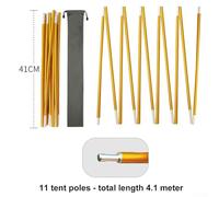 Yhenlovtt Aluminum Alloy Tent Pole Replacement 10.5ft-13.5ft Easy to Carry Tent Repair Poles for 1-4 Person Camping Tents Awnings and Outdoor Shelters (4.1m)