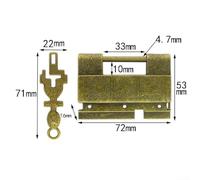 Yhenlovtt Antique Alloy Lock for Jewelry Box, Chinese Style Decorative Padlock with Bronze Finish, 4.1 x 3 x 1.2 cm, Copper Tone - Ming and Qing Dynasty Vintage (Large)