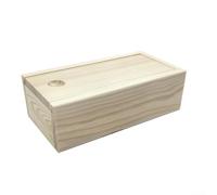 Yhenlovtt Antique Style Wooden Box With Sliding Cover, Pine Log Drawer For Rustic Charm, for Jewellery, Collectibles(14.5 * 7.5 * 4.5 CM)