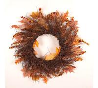Yhenlovtt Autumn Wreath, 45Cm Artificial Maple Leaf Door Hanging, Weatherproof Decor For Thanksgiving Christmas, Yellow