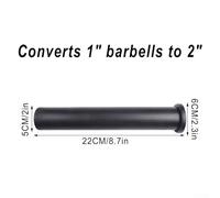 Yhenlovtt Barbell Weight Plate Adapter Sleeve Set Converts 1in Standard Barbell Post to 2in Olympic Size with Secure Fastener for Stable Lift(30CM)