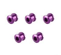 Yhenlovtt Bicycle Crankset Bolts, High-Strength Aluminum Alloy Chainring Screws, Fine Threaded Single doubles Disc Pins for Bike Repair and Maintenance(Single Disc Bolts Purple)